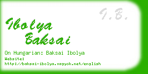 ibolya baksai business card